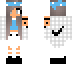 white flannel girl with blue headband