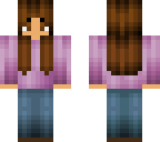 brown haired girl with purple shirt