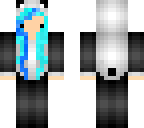 kawaii blue haired panda onesie girl 
