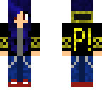 blue haired girl patd jacket