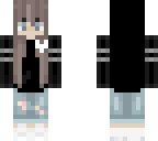 anime girl with hoodie and heart