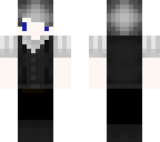 emo cute goth white hair boy chibi