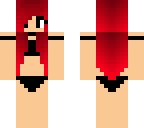 red girl swimming