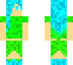 green and blue dress and hair girl