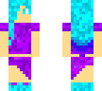 purple dress and blue hair girl