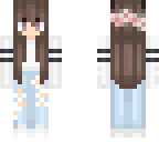 brown hair flower crown jeans girl