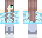 Girl with Blue shirt and hoodie around waist | Minecraft Skin