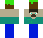 steve holding grass block