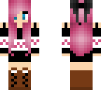 pink haired girl with bow