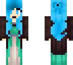 blue haired witch with bow