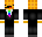 waffle in a suit with a mic