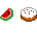 watermelon and cake