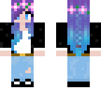 blue haired flower girl