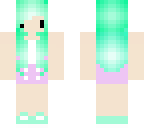 mint haired girl in purple outfite