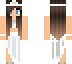 white ball dress with blue eyes and brown hair 