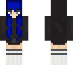 blue hair hoodie girl