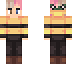 cute guy in black and yellow with pink hair