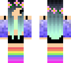 rainbow chibi teal laid-back girl