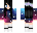 cosmic galaxy girl with black hair steve