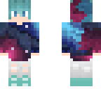 cosmic hoodie with cyan hair