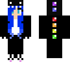blue hair onsie dino girl