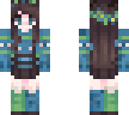 blue and green flower girl