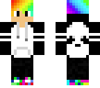 panda jacket and rainbow shoes