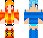 fire and girl blue