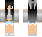 black hair girl in shorts and tank top with a bow