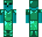cyan slime in green armor