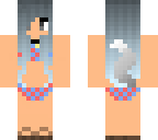 blue-haired werewolf in a bikini