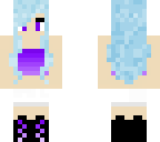 girl with blue hair and purple crop top