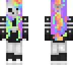 skull girl with rainbow hair
