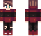 cool guy in red coat with brown stripe