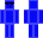 blue slime with glasses