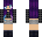 cute purple hair girl