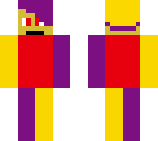 yellow red and purple with a face