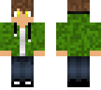 gray wolf boy with green overlay jacket
