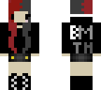 black and red bmth emo girl
