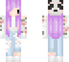 chibi panda girl purple hair