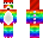 panda in rainbow dino suit