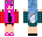 pink and blue wolf girl