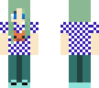 green hair striped cat shirt