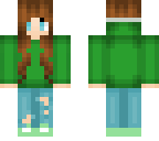 green hoodie girl