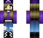 purple shoulder-cut-out sweater girl