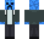 blue creeper in jacket