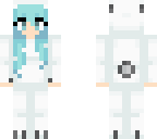 cute polar bear girl with frozen blue hair