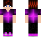 purple shirt red head