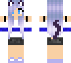 cat girl purple and blue