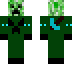 creeper in armour with diamond pickaxe